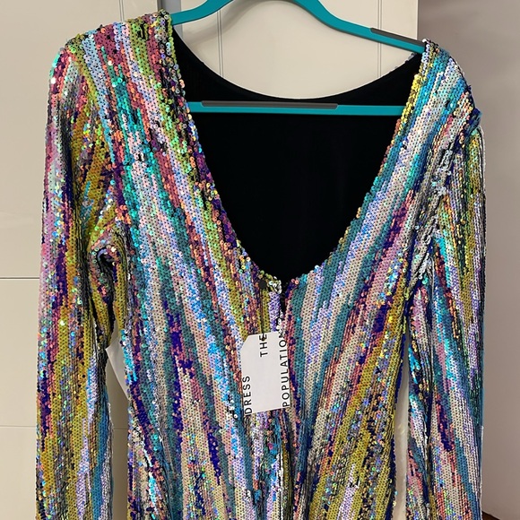 Dress the Population Sequin Long Sleeve Dress - Picture 4 of 4